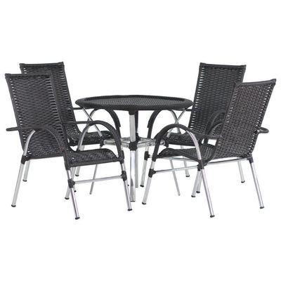 4 Cadeiras E Mesa, 2 Espreguiçadeiras E Mesa Trama Original Preto
