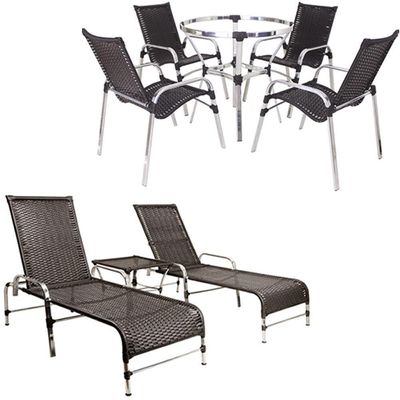 4 Cadeiras E Mesa 2 Espreguiçadeiras E Mesa Trama Original Tabaco