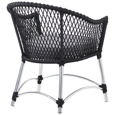 Conjunto De Poltronas E Mesa Chile Em Corda Náutica Alumínio Azul
