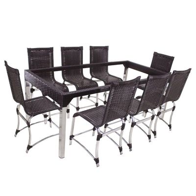 8 Cadeiras E Mesa Jantar Haiti Alumínio Cozinha Edícula Tabaco