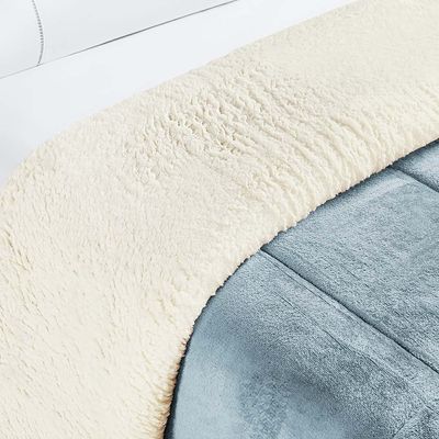 Coberdrom Diamond Solteiro Sherpa Com Manta Flannel 01 Peça - Azul Quartzo