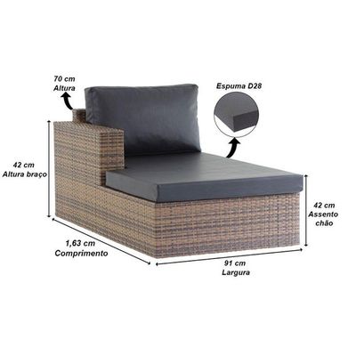 Chaise Recife Em Alumínio Para Piscina Jardim Trama Original Pedra Ferro