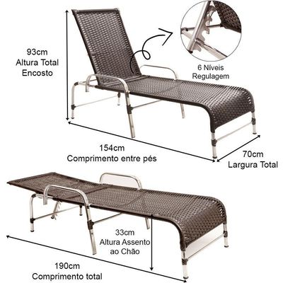 2 Cadeiras Espreguiçadeiras E Mesa Confortável Para Piscina Tabaco