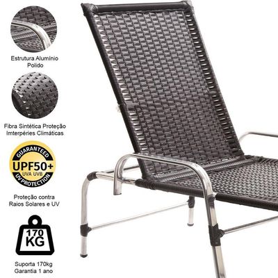 2 Cadeiras Espreguiçadeiras E Mesa Confortável Para Piscina Tabaco