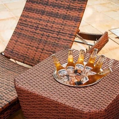 4 Cadeiras E Mesa 2 Espreguiçadeiras Mesa + Chaise Trama Capuccino