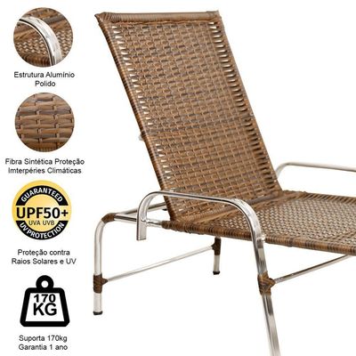 4 Cadeiras + 2 Mesa + 2 Espreguiçadeiras + 1 Chaise Trama Argila