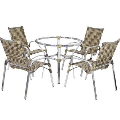 4 Cadeiras + 2 Mesa + 2 Espreguiçadeiras + 1 Chaise Trama Capuccino