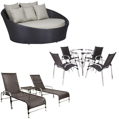 4 Cadeiras + 2 Mesa + 2 Espreguiçadeiras + 1 Chaise Trama Tabaco