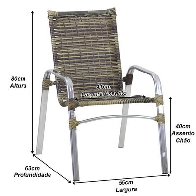 4 Cadeiras + 2 Mesa + 2 Espreguiçadeiras + 1 Chaise Trama Capuccino