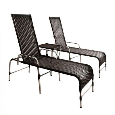 4 Cadeiras + 2 Mesa + 2 Espreguiçadeiras + 1 Chaise Trama Preto