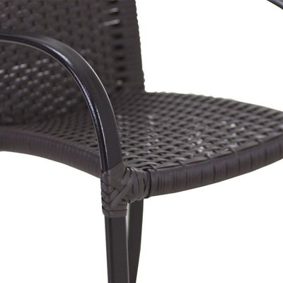 6 Cadeiras Ascoli Mesa Ripado Aluminio Jardim Piscina Tabaco