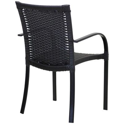 6 Cadeiras Ascoli Mesa Ripado Aluminio Jardim Piscina Preto