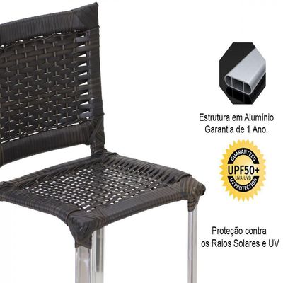 Banqueta Madri Em Alumínio Para Edícula Trama Original Pedra Ferro