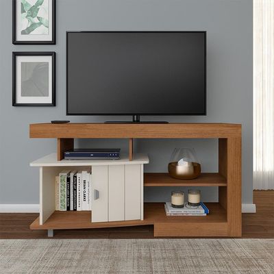 Rack para TV até 50 Polegadas Royal 1 PT Cinamomo e Off White