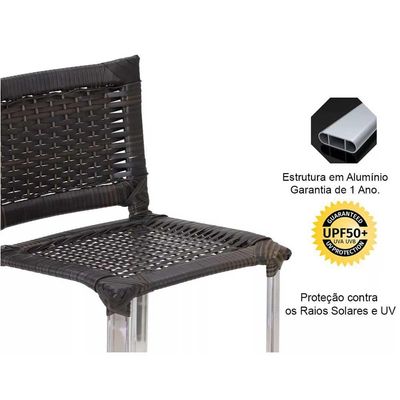 Banqueta Madri Em Alumínio Para Edícula Trama Original Pedra Ferro