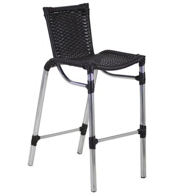 Banqueta Alumínio Fortaleza Alta Para Balcão Trama Original Preto