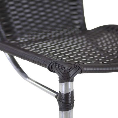 Banqueta Alumínio Fortaleza Alta Para Balcão Trama Original Preto