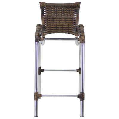 Banqueta Alumínio Fortaleza Alta Para Balcão Trama Original Argila