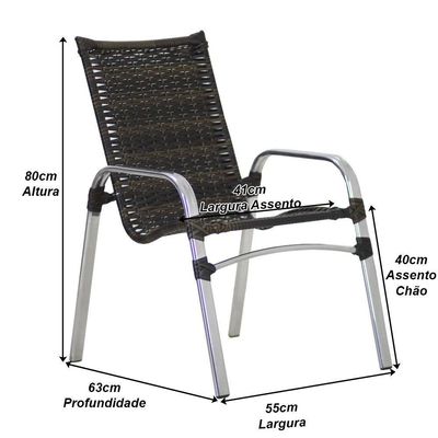Cadeira Emily Em Alumínio Para Trama O Pedra Ferro