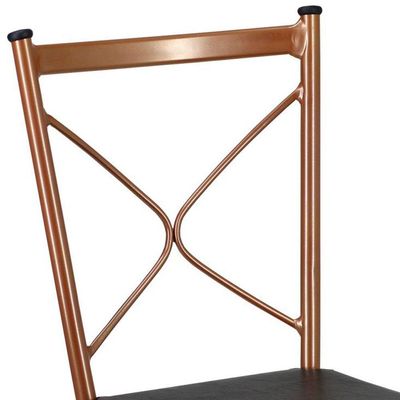 4 Cadeira Buffet Em Alumínio Para Cozinha, Restaurante, Bronze Com Preto