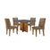 Conjunto Mesa Olímpia Em Mdf Com 4 Cadeiras Liz Moderna Vel. Capuccino Grafite Imbuia