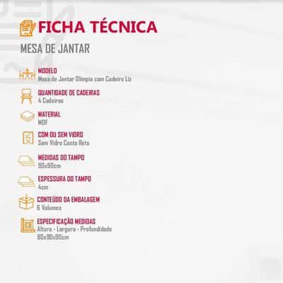 Conjunto Mesa Olímpia Em Mdf Com 4 Cadeiras Liz Moderna Vel. Capuccino Grafite Imbuia