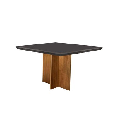 Conjunto Mesa Olímpia Em Mdf Com 4 Cadeiras Liz Moderna Linho Grafite E Imbuia