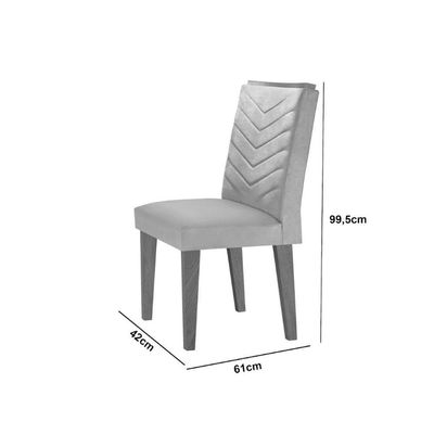Conjunto Mesa Olímpia Em Mdf Com 4 Cadeiras Liz Moderna Turim / Grafite / Imbuia