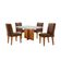 Conjunto Mesa Olímpia 90cm Tampo Mdf 4 Cadeiras Liz Moderna Vel. Marrom/off White/imbuia