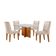 Conjunto Mesa Olímpia 90cm Tampo Mdf 4 Cadeiras Liz Moderna Vel.creme /off White/imbuia