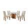 Conjunto Mesa Olímpia 90cm Em Mdf 4 Cadeiras Liz Moderna Vel.creme /off White/imbuia