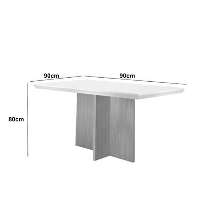 Conjunto Mesa Olímpia 90cm Tampo Mdf 4 Cadeiras Liz Moderna Turim / Off White / Imbuia