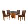Conjunto Mesa Olímpia 90cm Tampo Em Mdf 4cad Liz Moderna Veludo Marrom/grafite/imbuia