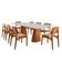 Conjunto Mesa Noronha Com Vidro E 8 Cadeiras Malta Moderna Linho Palha Off White Imbuia