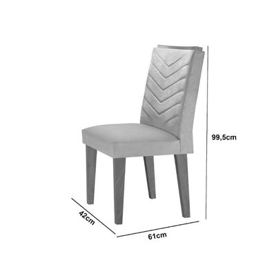 Conjunto Mesa Olímpia 90cm Tampo Em Mdf 4cad Liz Moderna Veludo Grafite E Imbuia