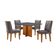 Conjunto Mesa Olímpia 90cm Tampo Em Mdf 4cad Liz Moderna Veludo Grafite E Imbuia