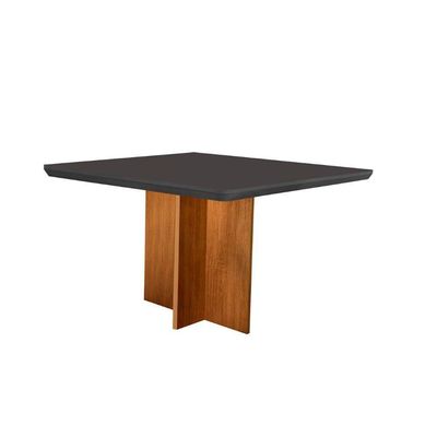 Conjunto Mesa Olímpia 90cm Tampo Em Mdf 4cad Liz Moderna Veludo Grafite E Imbuia