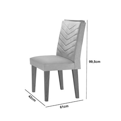 Conjunto Mesa Olímpia 90cm Em Mdf 4 Cadeiras Liz Moderna Vel. Capuccino Off White Imbuia
