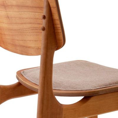 Conjunto Mesa 160cm Com Vidro E 6 Cadeiras Malta Moderna Linho Palha Off White Imbuia