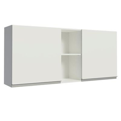 Armário Aéreo 150 Cm 2 Portas E 2 Nichos Branco Branco