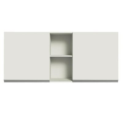 Armário Aéreo 150 Cm 2 Portas E 2 Nichos Branco Branco