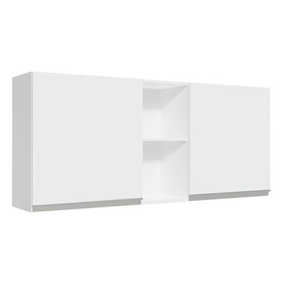 Armário Aéreo 150 Cm 2 Portas E 2 Nichos Branco Branco