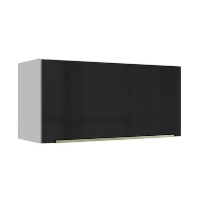 Armário Aéreo 70 Cm 1 Porta Branco/preto Lux Branco/preto