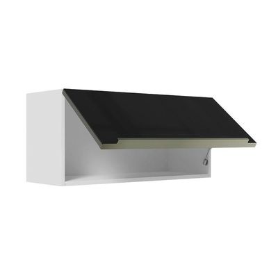 Armário Aéreo 70 Cm 1 Porta Branco/preto Lux Branco/preto