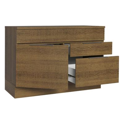 Balcão Gabinete De Pia 120 Cm 1 Portas E 2 Gavetas (com Tampo) Rustic Stella Madesa Rustic
