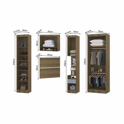 Quarto De Solteiro Com Guarda Roupas E Mesa De Cabeceira Paris Luciane Móveis Avelã Pf Com Grey Sk