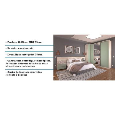 Quarto De Casal C/ Mesa De Cabeceira, Cabeceira E Guarda Rou