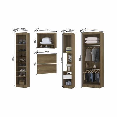 Quarto De Solteiro Com Guarda Roupas E Mesa De Cabeceira Paris Luciane Móveis Avelã Pf Com Branco Pf