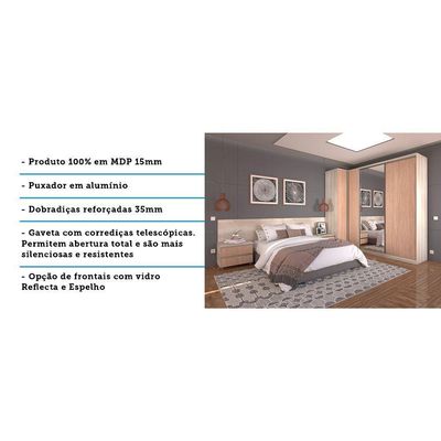 Quarto De Casal C/ Cabeceira, Mesa De Cabeceira E Guarda Rou