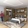 Quarto De Canto Casal Com Guarda Roupas Com Espelho E Mesas De Cabeceira Paris Luciane Móveis Avel